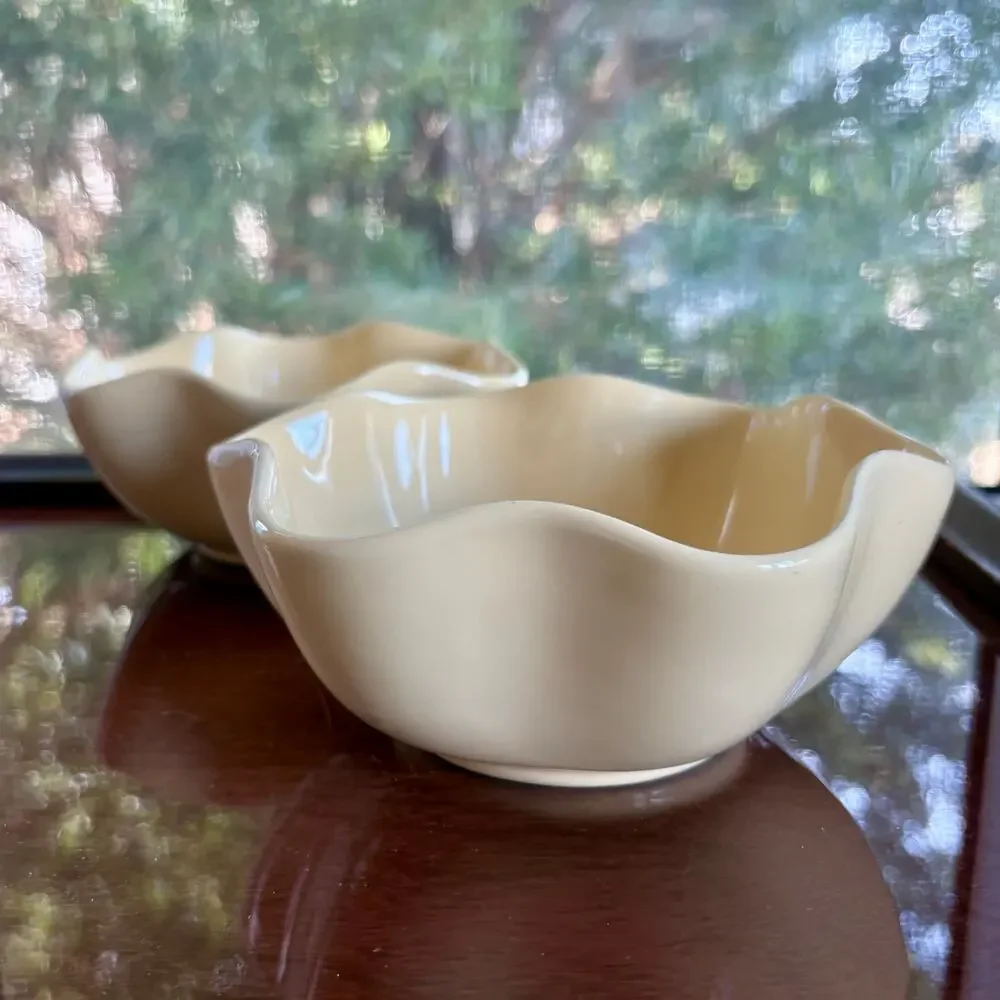 Gale Pittman Southern Living at Home Yellow Wavy Hospitality Bowls Set of 2